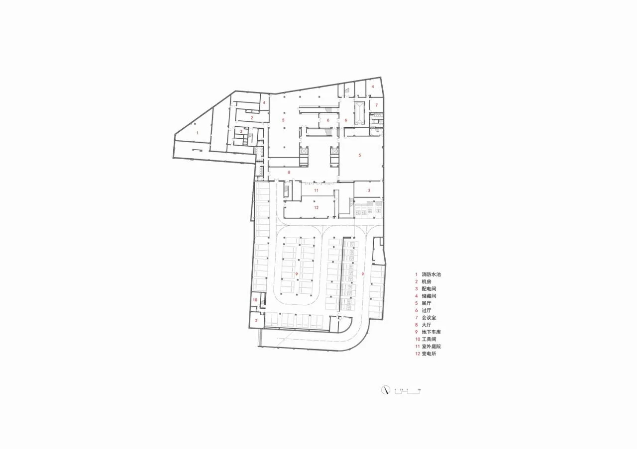 Basement level plan of Zhimin Library