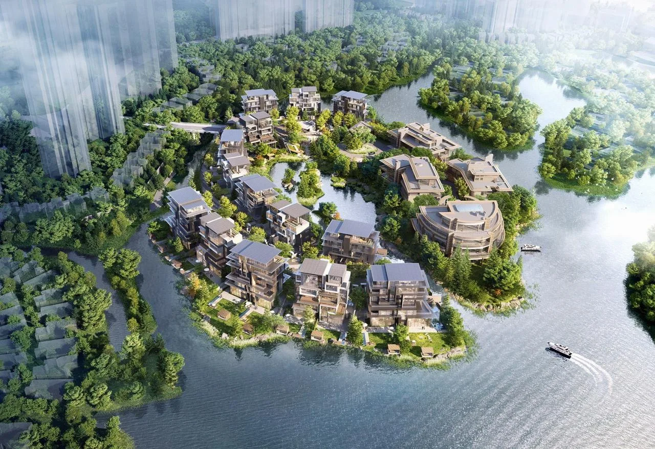 BIM Architecture | Chengdu Luhu Heishi Island: Vertical Five Linked Villas/Meng Fanhao Line+Architectural Firm