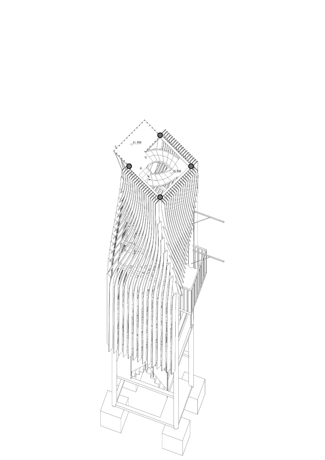 BIM Architecture | Twisted Tower and Spiral Station, Ecological Infrastructure/HCCH Dust Collection Building in Shanghai's Offshore Environment