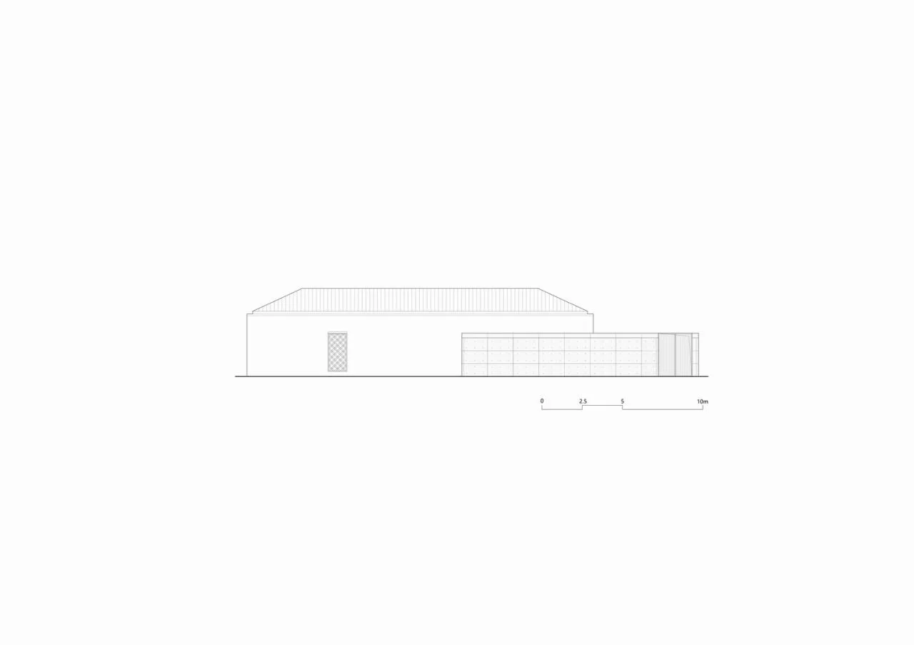 West elevation of tourist center