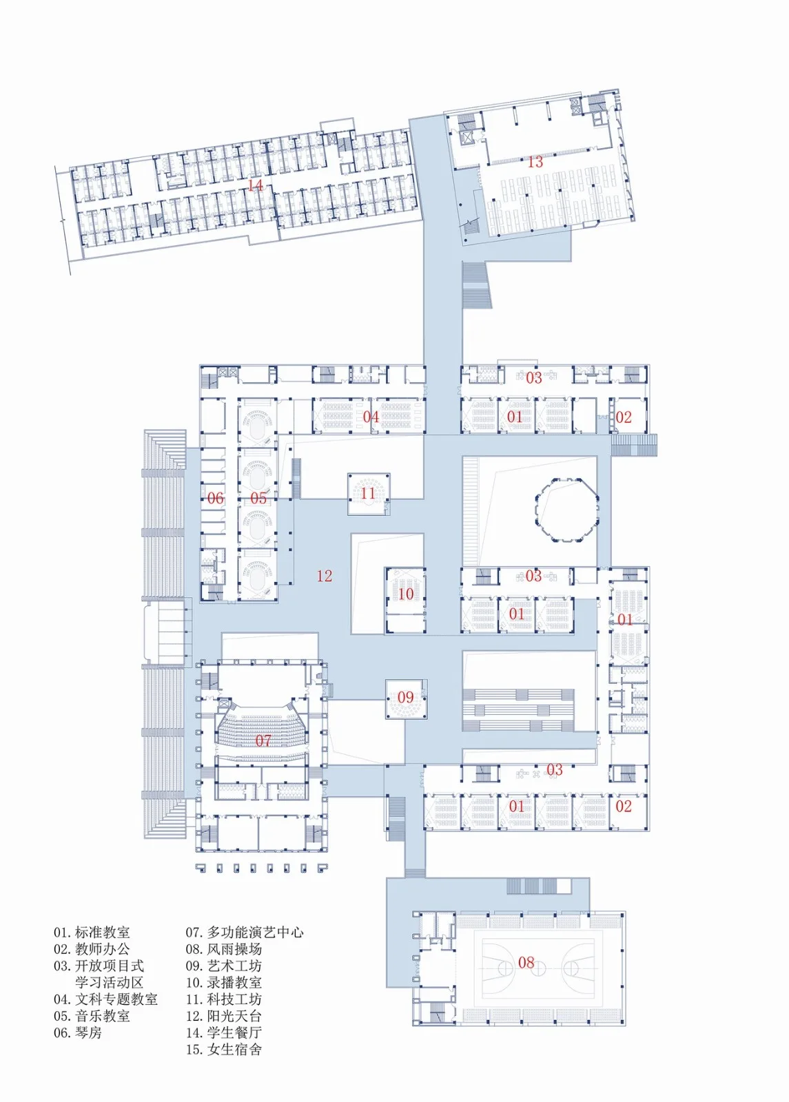BIM Architecture | Henan Anyang Zhenzhong School/Xiangwai Construction Studio, School of Architecture and Urban Planning, Shandong Jianzhu University