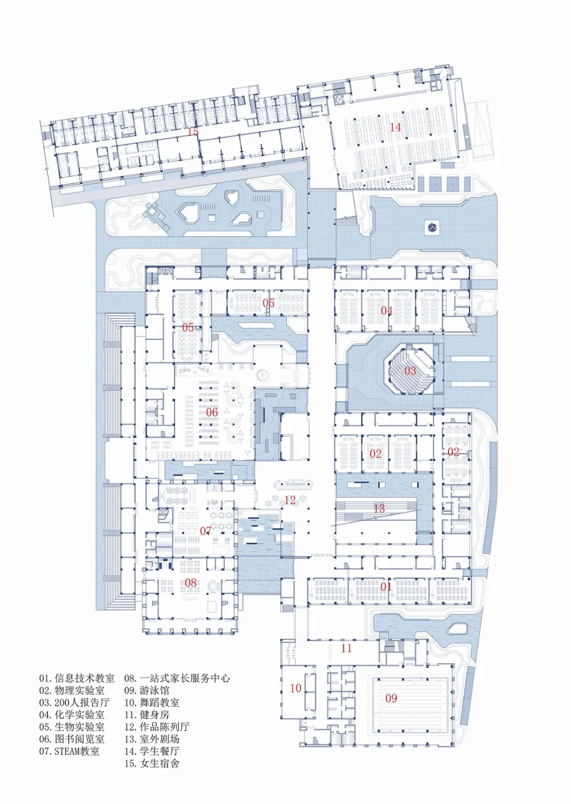 BIM Architecture | Henan Anyang Zhenzhong School/Xiangwai Construction Studio, School of Architecture and Urban Planning, Shandong Jianzhu University