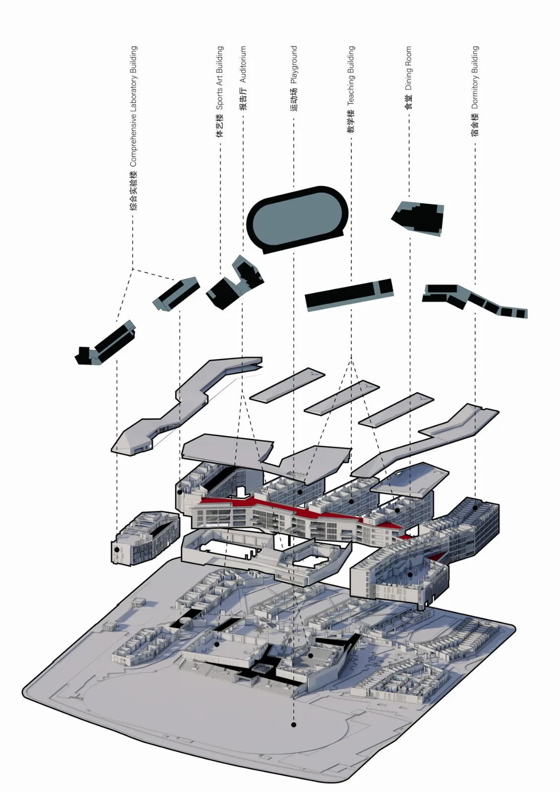 BIM Architecture | Hangzhou Zhongtai Middle School Architectural Design/LZGC Quantum Architecture City Design Firm+Zhejiang Jianyuan Architectural Planning and Design Institute