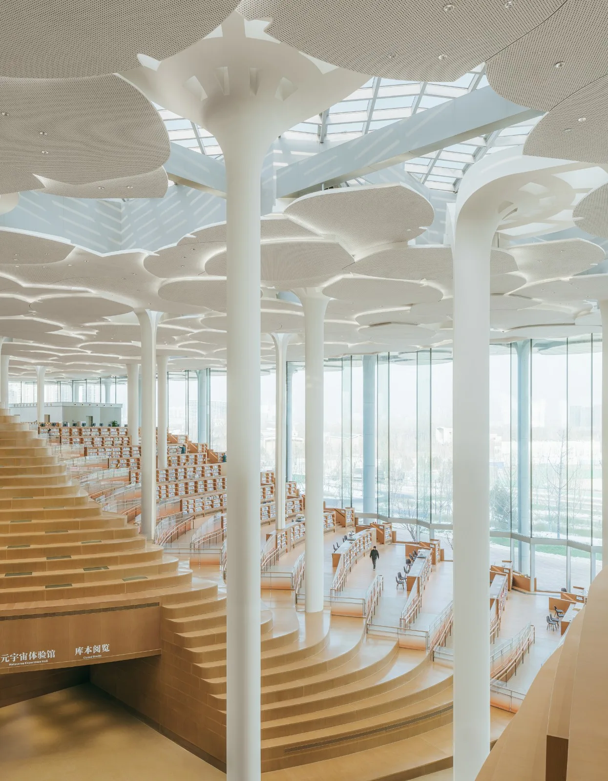 BIM Architecture | Beijing Urban Library, Book Hill under Ginkgo Tree/Sn ø hetta