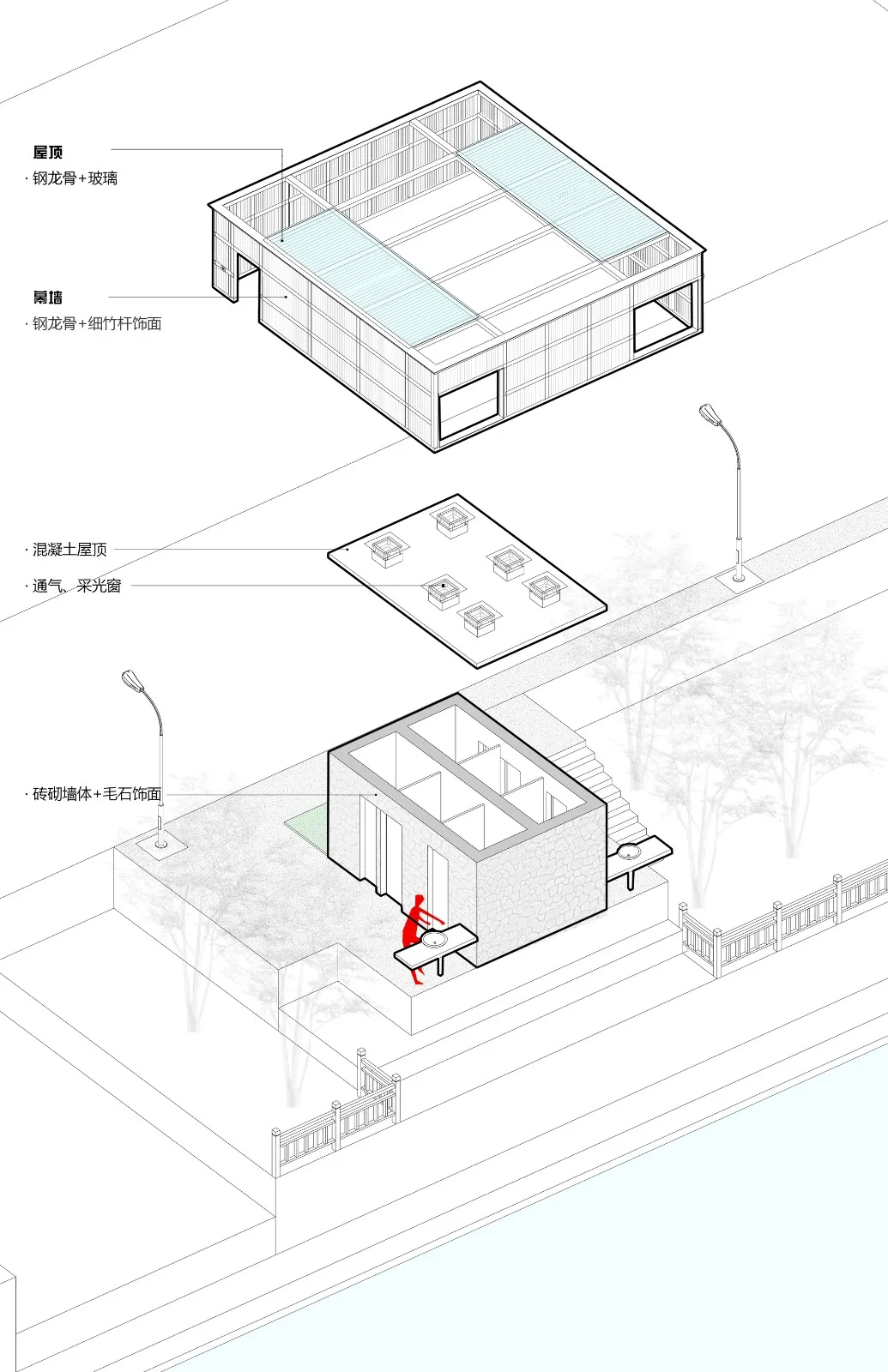 BIM Architecture | Dalingen Public Toilet/Aerobic Building in Songyang County+Yuankun Design