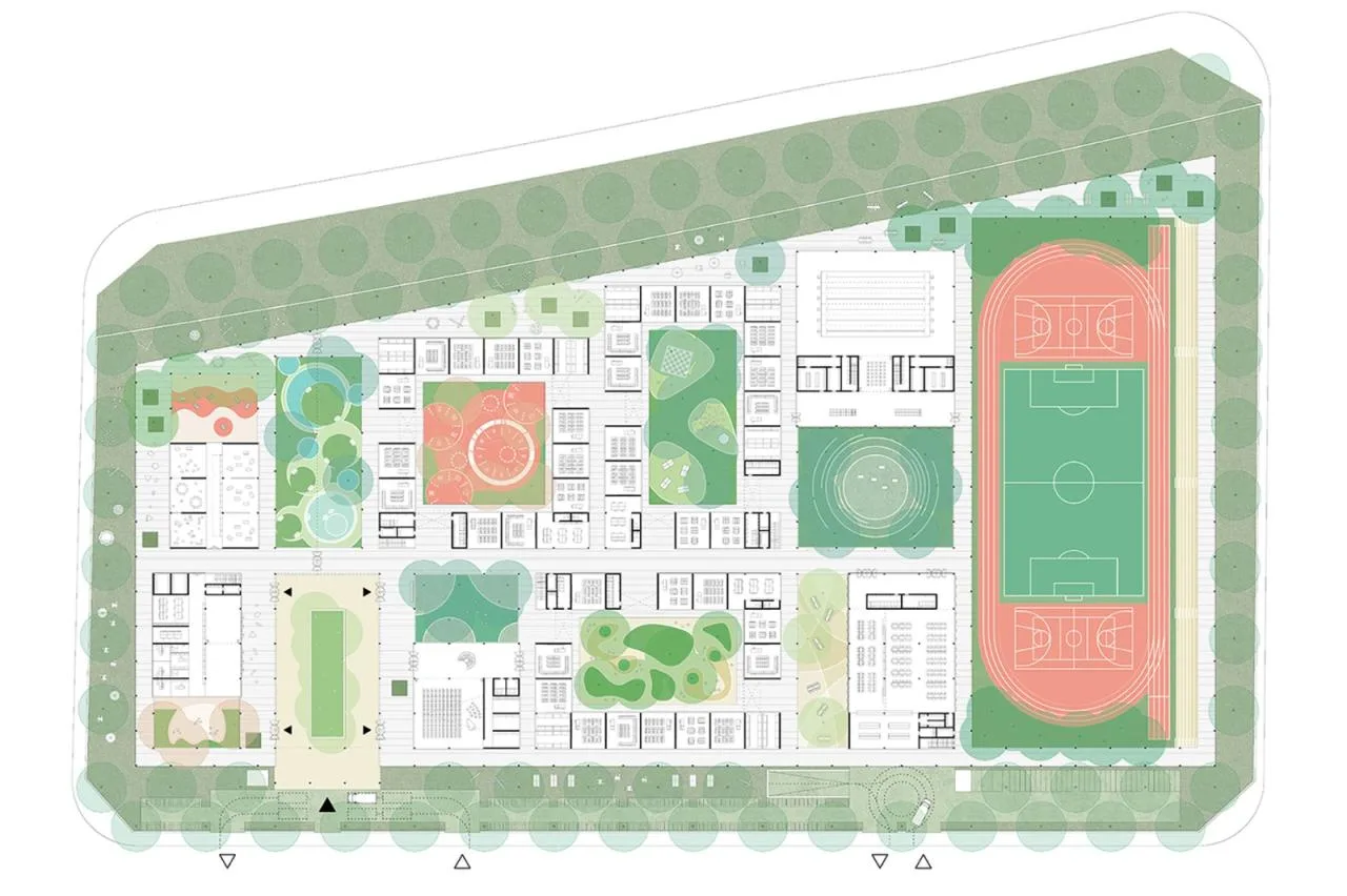 BIM Architecture | Jiuyuan School: A New Campus Scene of Coexistence with Nature/TOPOTEK 1