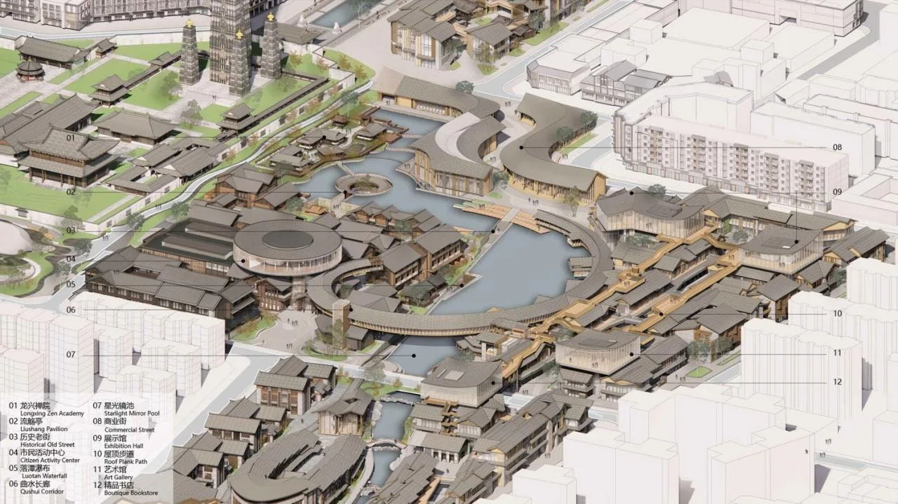 BIM Architecture | Chengdu Pengzhou Longxing Temple Regional Urban Renewal/BIAD-ASA Architectural Landscape Studio