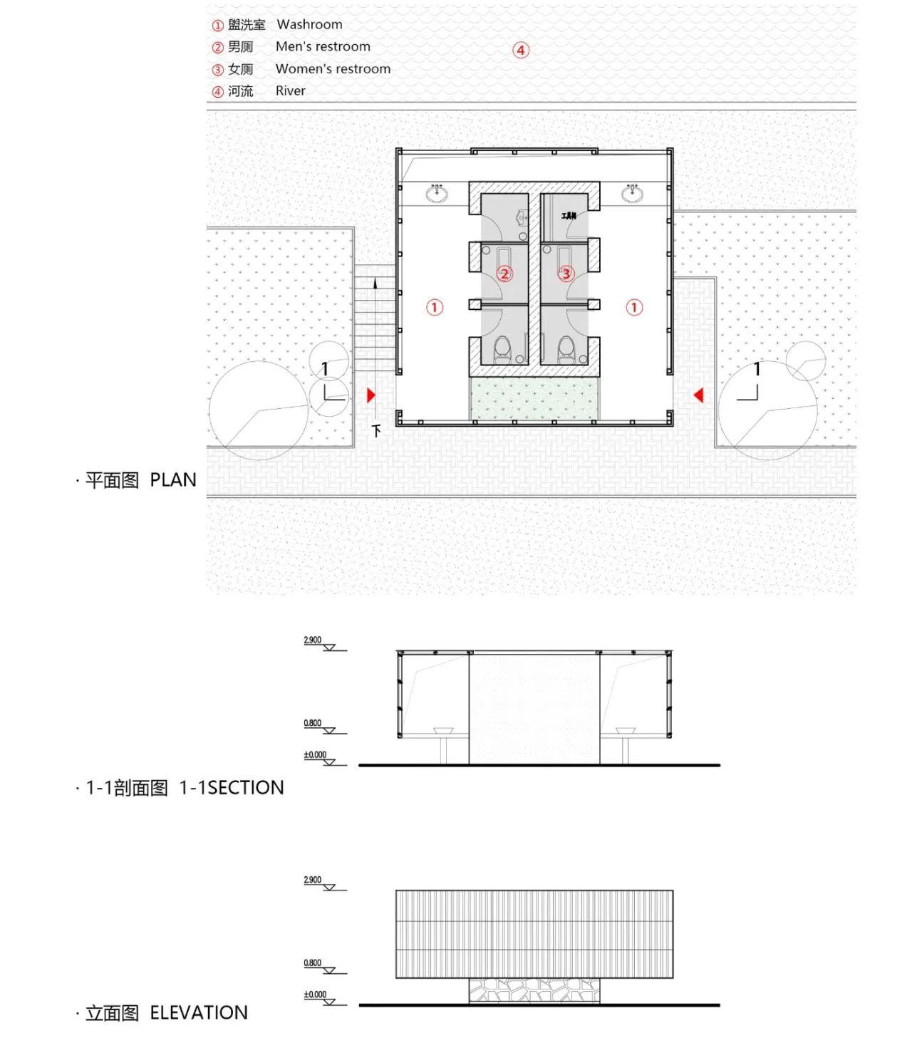 BIM Architecture | Dalingen Public Toilet/Aerobic Building in Songyang County+Yuankun Design