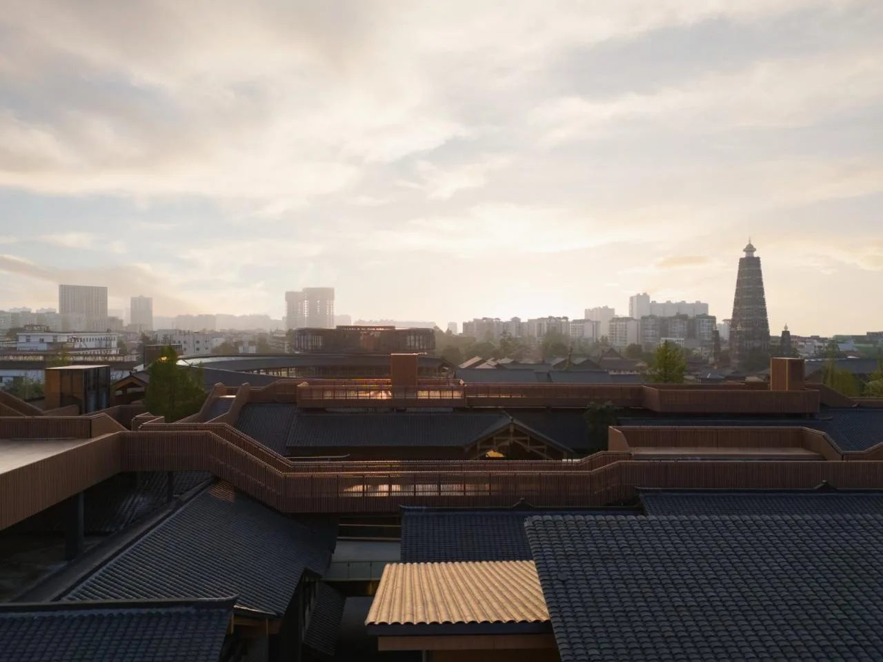 BIM Architecture | Chengdu Pengzhou Longxing Temple Regional Urban Renewal/BIAD-ASA Architectural Landscape Studio