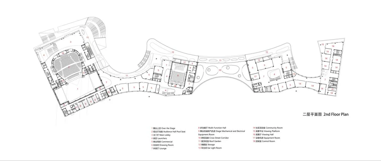 BIM Architecture | Wenzhou High tech Cultural Square/Tongji University Architectural Design and Research Institute - Second Floor Plan