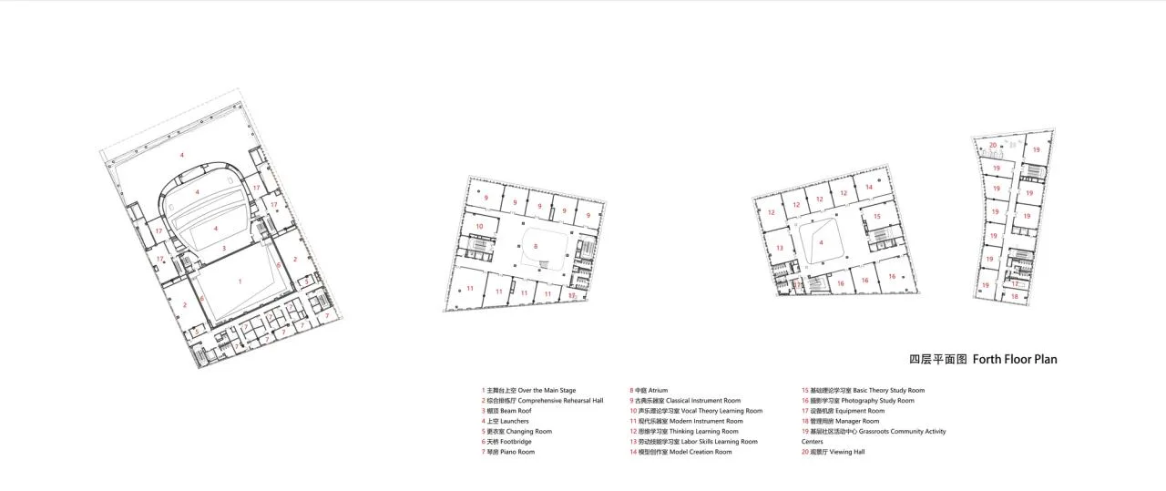 BIM Architecture | Wenzhou High tech Cultural Square/Tongji University Architectural Design and Research Institute - Fourth Floor Plan