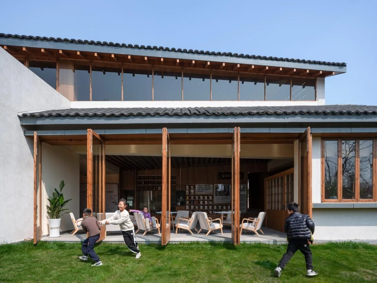 BIM Architecture | Longnan Village Bohong Bookstore/Forest Building
