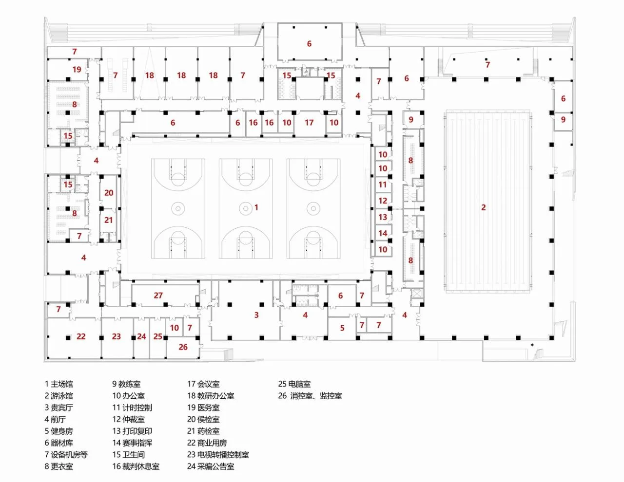 BIM Architecture | White Egrets Fly Together Wetland Exhibition Wings: Bohai University Sports Center/Chinese Academy of Sciences Architectural Design and Research Institute Co., Ltd