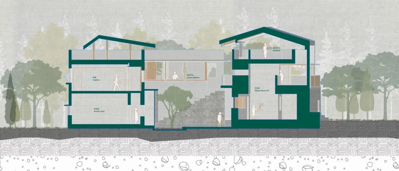BIM Architecture | Longnan Village Party and Mass Center/Forest Building
