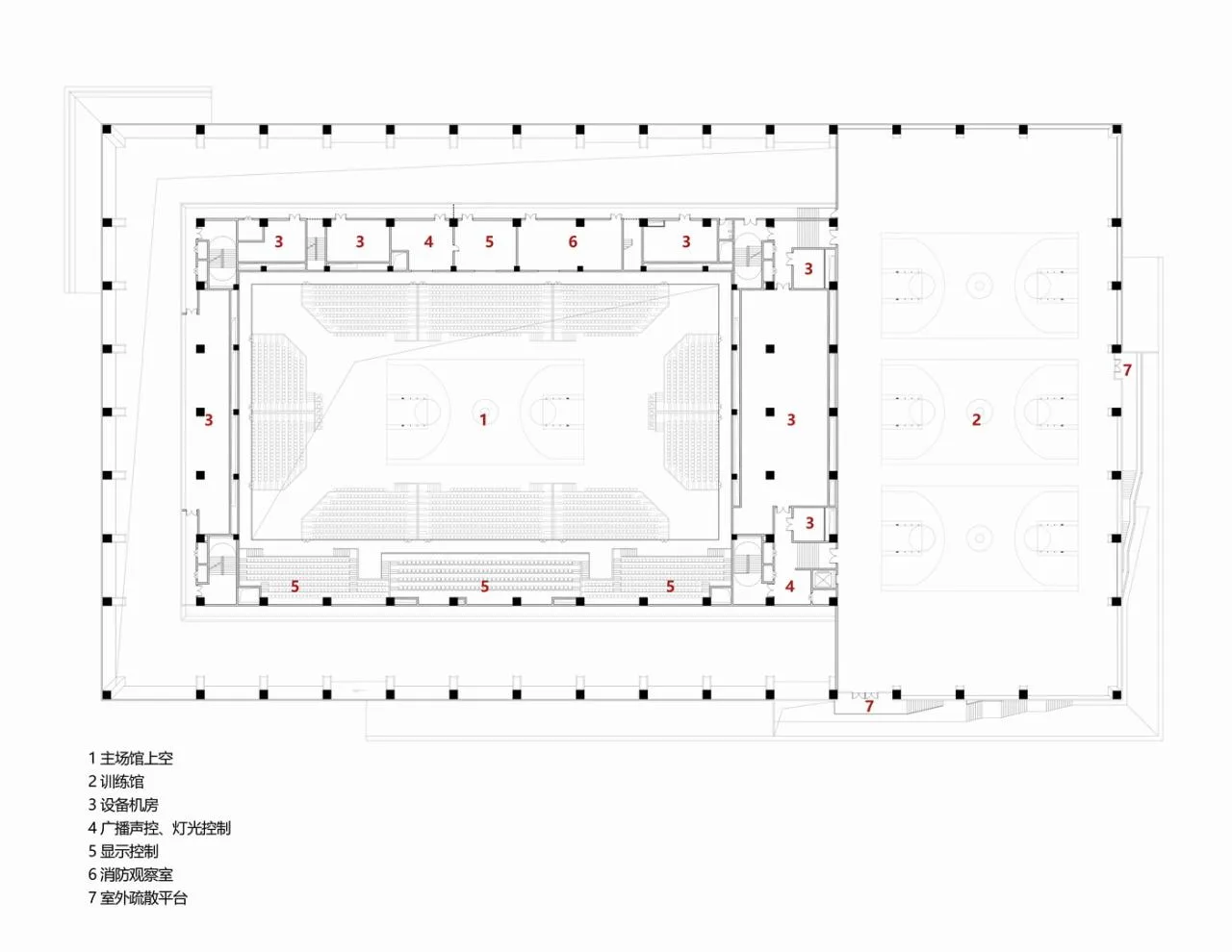 BIM Architecture | White Egrets Fly Together Wetland Exhibition Wings: Bohai University Sports Center/Chinese Academy of Sciences Architectural Design and Research Institute Co., Ltd