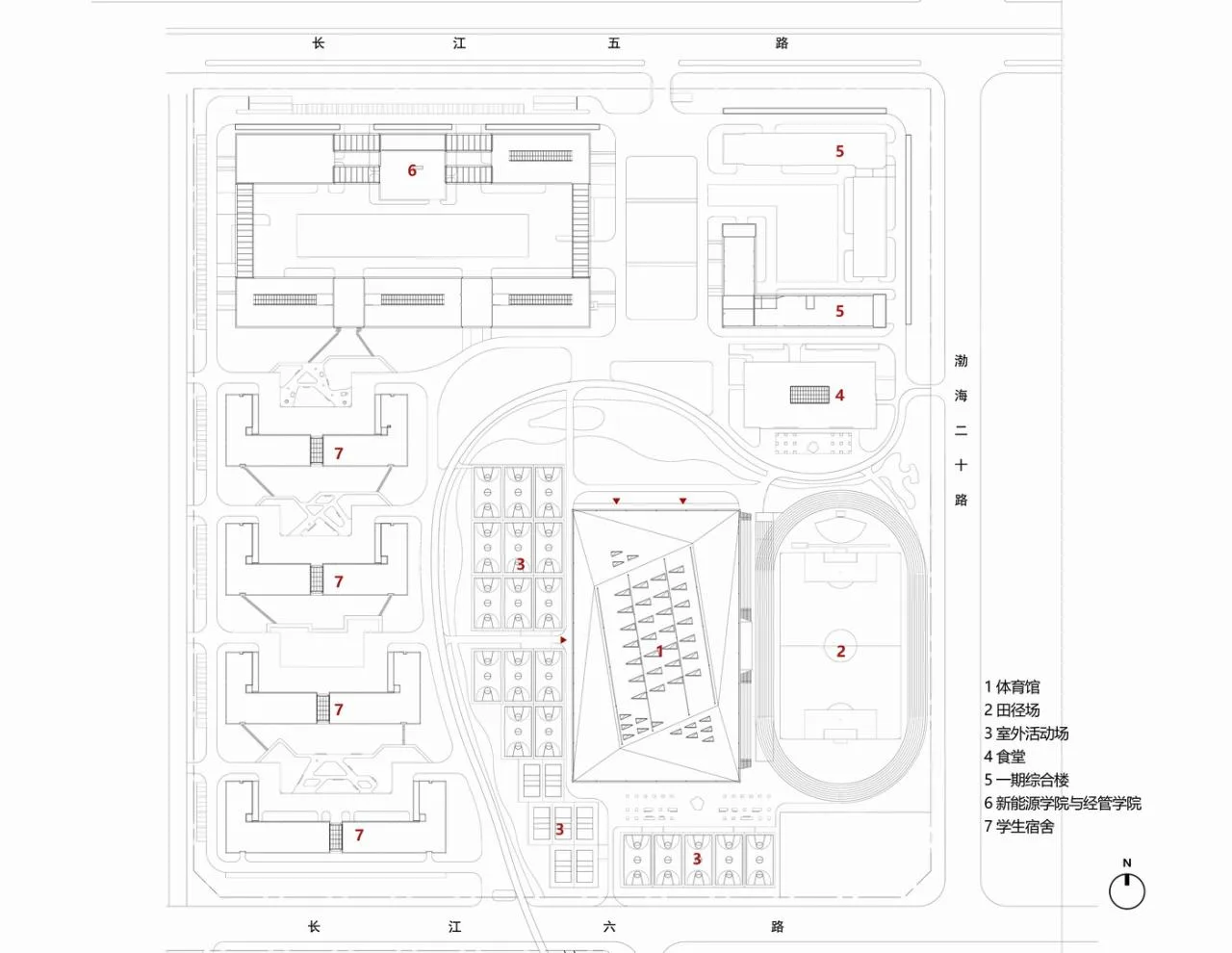 BIM Architecture | White Egrets Fly Together Wetland Exhibition Wings: Bohai University Sports Center/Chinese Academy of Sciences Architectural Design and Research Institute Co., Ltd