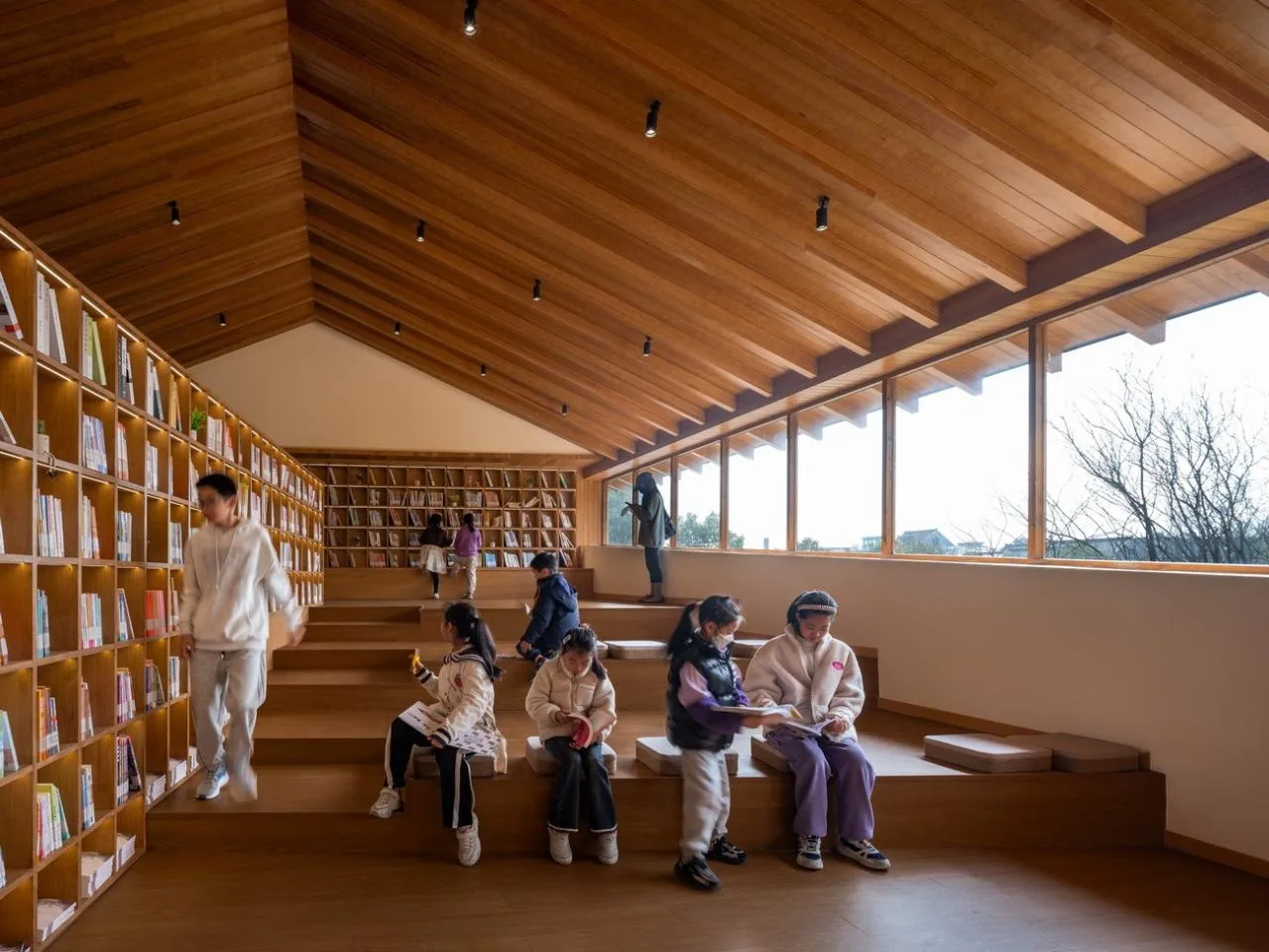 BIM Architecture | Longnan Village Bohong Bookstore/Forest Building