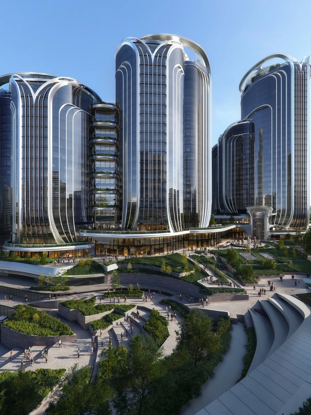 BIM Architecture | Overcover Scheme for West Kowloon High Speed Rail Terminal in Hong Kong/Zaha Hadid Architects