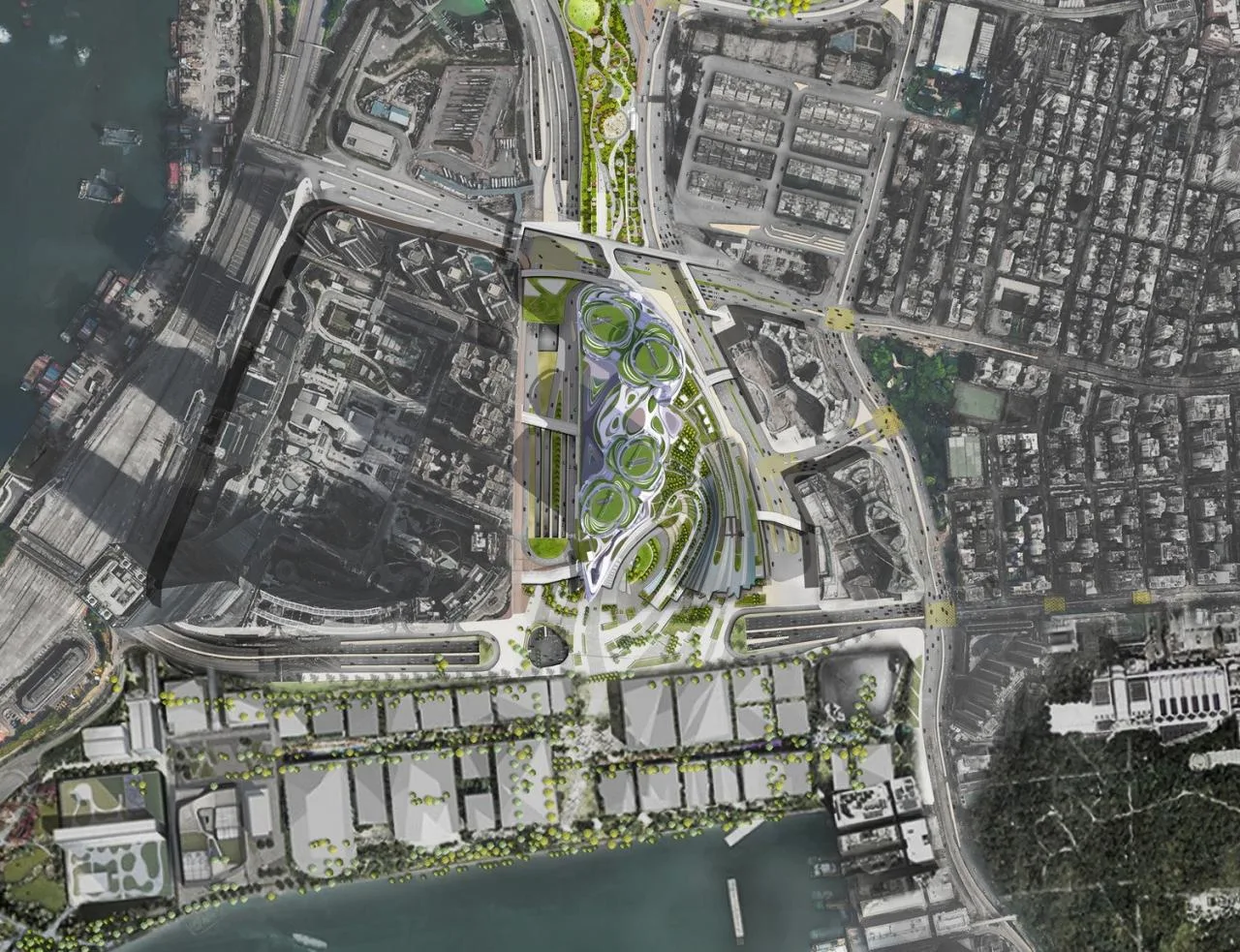 BIM Architecture | Overcover Scheme for West Kowloon High Speed Rail Terminal in Hong Kong/Zaha Hadid Architects
