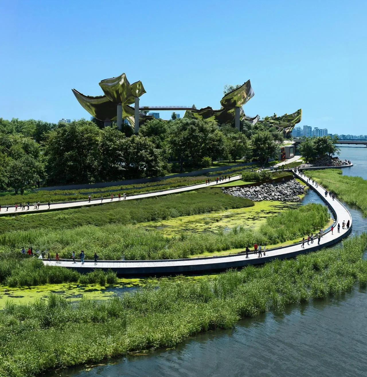 BIM Architecture | 'Nodeul Island, Seoul, South Korea' Competition, Unmanned Island to Park/Heatherwick