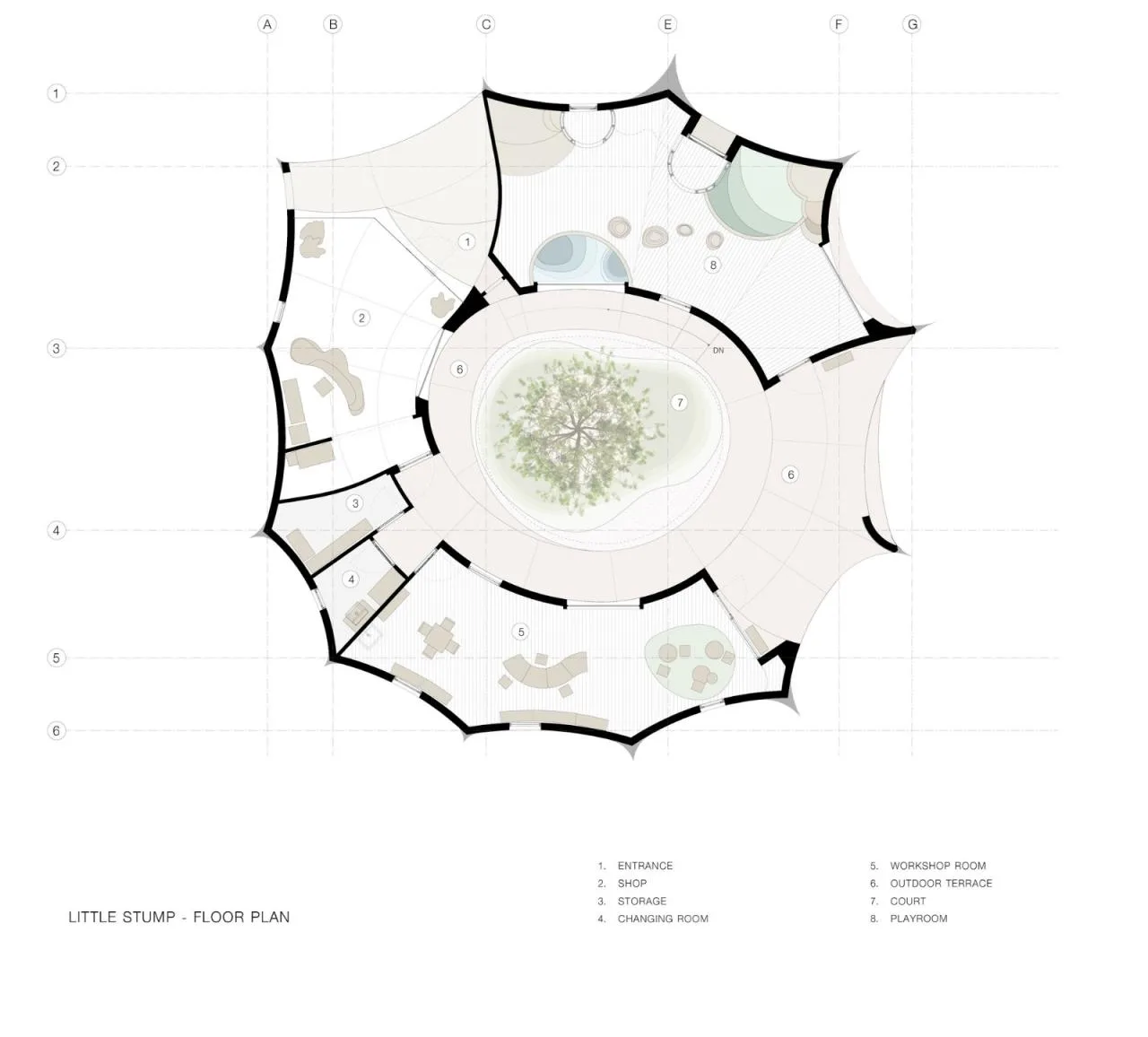 BIM architecture | small stove& Small Tree Pile Coffee Shop and Amusement Park/NITAPROW