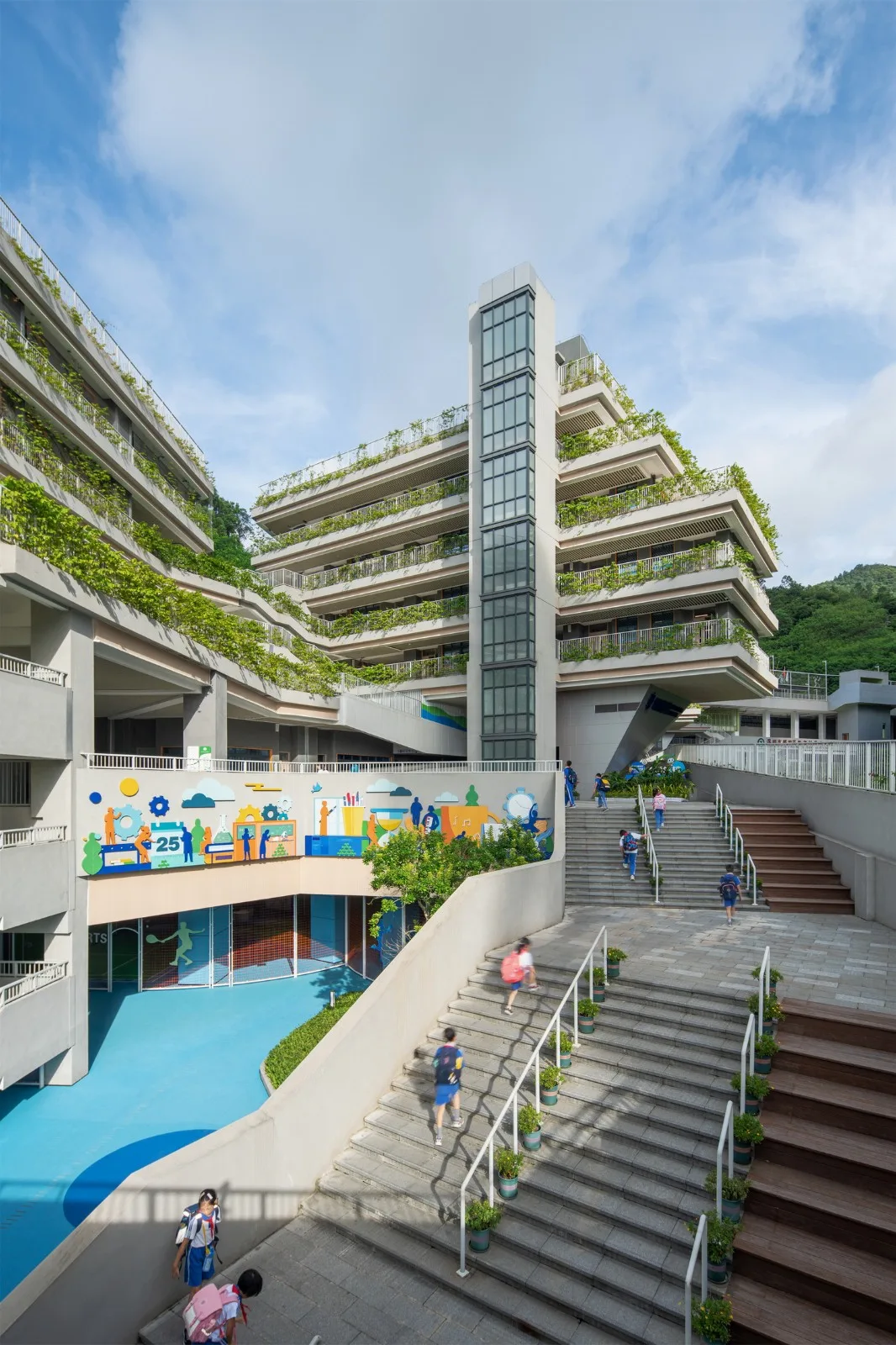 BIM Architecture | "Up the Mountain" Campus: Shenzhen Futian Experimental Education Group Qiaoxiang School · North Campus/Shendu Design
