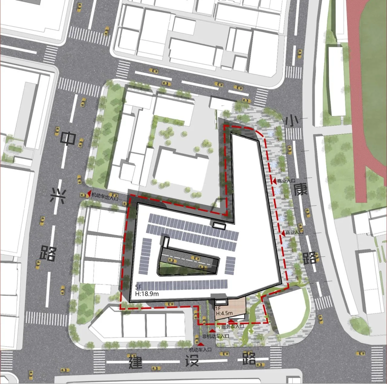 BIM Architecture | Parking Building in the Central Area of Hongmei Town: The Rebirth of the "Corner Land" of the Town/Senlei International