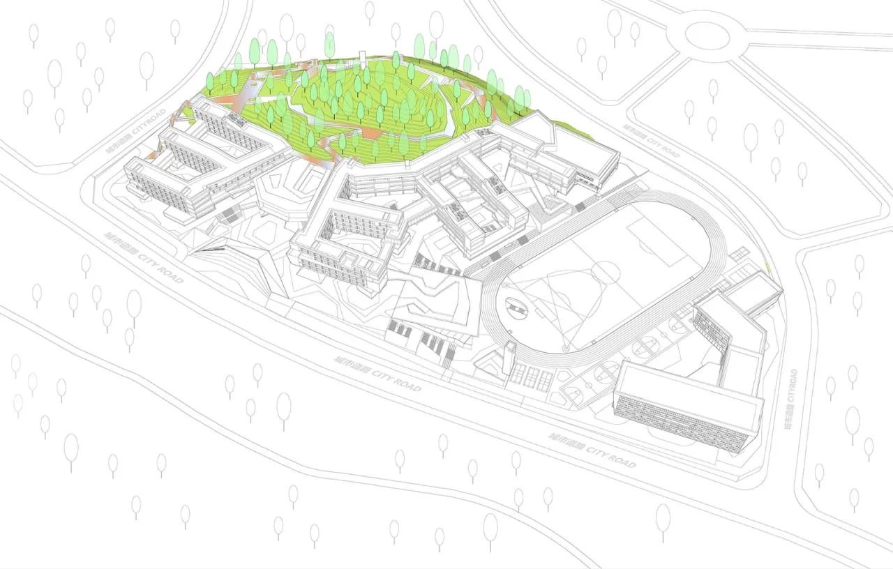 BIM Architecture | Three Gorges Bashu Middle School: Harmonious Concerto between Architecture and Earth/Western Architecture Design Works