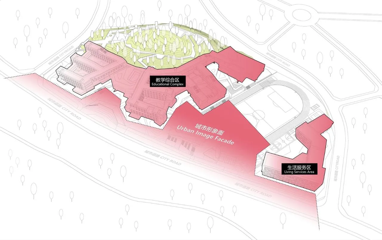 BIM Architecture | Three Gorges Bashu Middle School: Harmonious Concerto between Architecture and Earth/Western Architecture Design Works