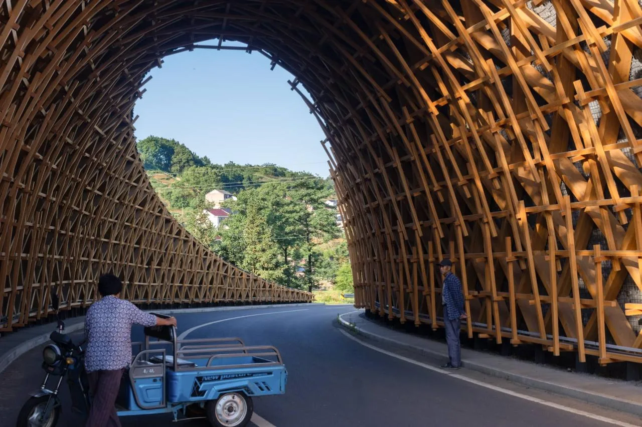 BIM Architecture | From Heaven to Earth: Penetrating through Clouds and Weaving into Wooden Tunnels from Underneath Rocks and Shells; Tengyun Meteorological Environment/Zhu Peidong Line+Architectural Firm