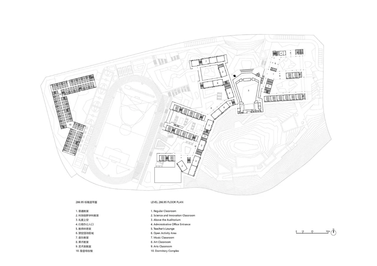 BIM Architecture | Three Gorges Bashu Middle School: Harmonious Concerto between Architecture and Earth/Western Architecture Design Works