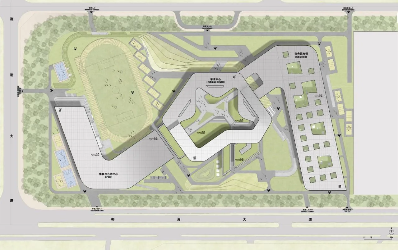 BIM Architecture | Peking University Affiliated High School Haikou School/Crossboundaries