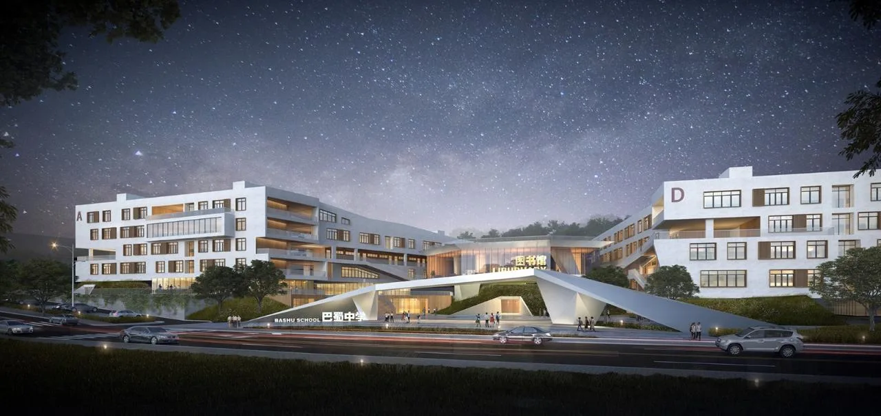 BIM Architecture | Three Gorges Bashu Middle School: Harmonious Concerto between Architecture and Earth/Western Architecture Design Works