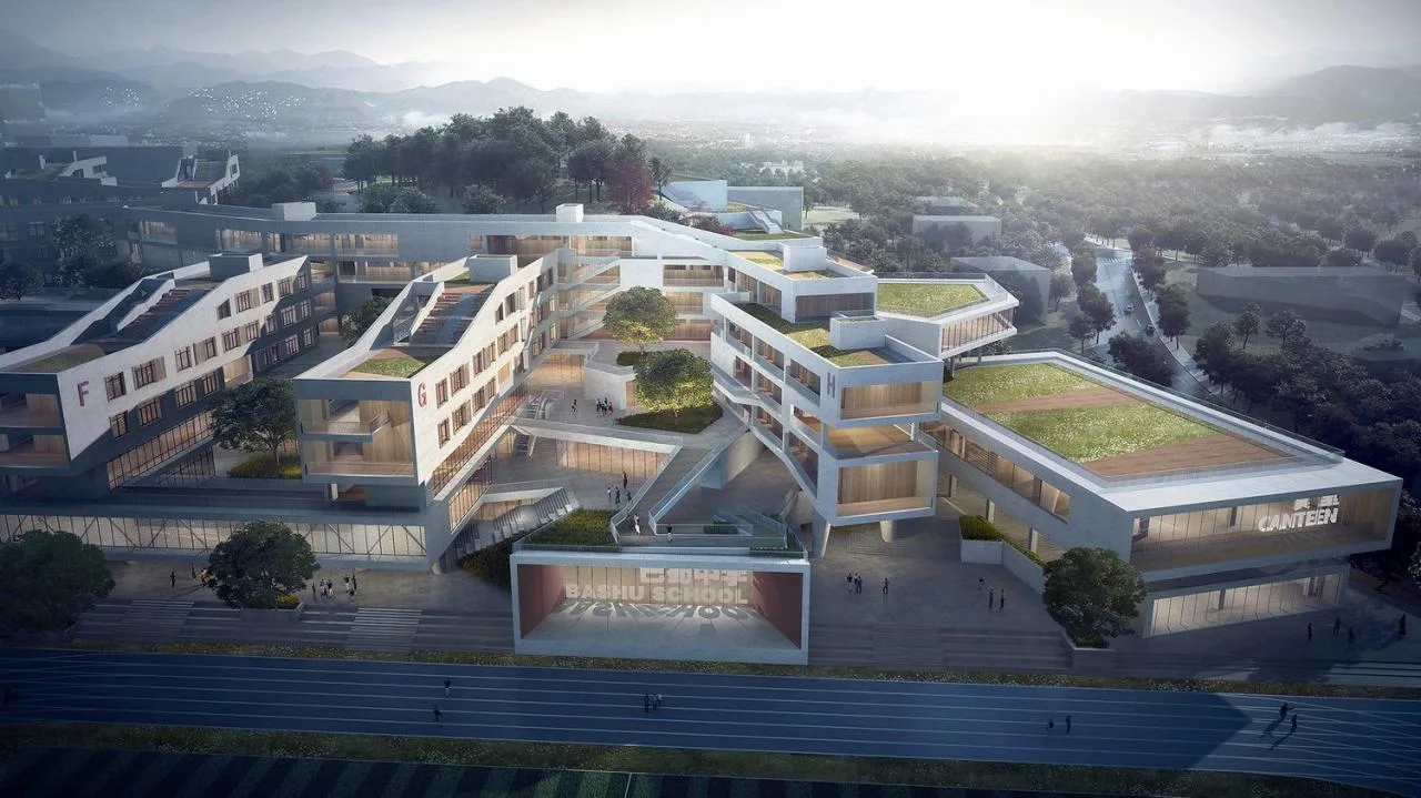 BIM Architecture | Three Gorges Bashu Middle School: Harmonious Concerto between Architecture and Earth/Western Architecture Design Works