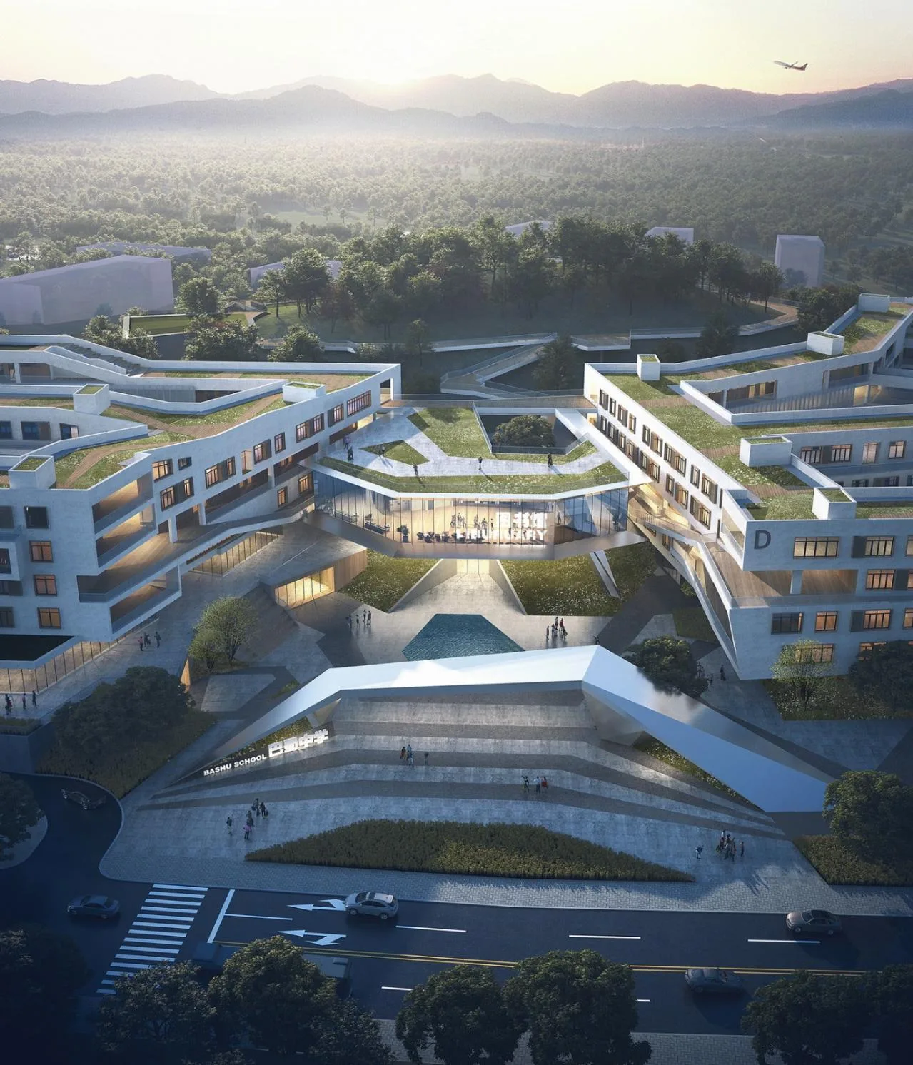 BIM Architecture | Three Gorges Bashu Middle School: Harmonious Concerto between Architecture and Earth/Western Architecture Design Works