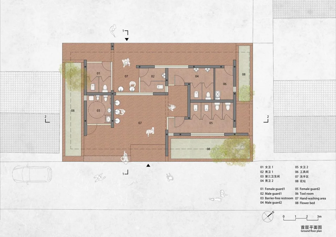 BIM Architecture | Liuba Old Street Red Brick Public Toilet/Jianlin Architectural Design Firm