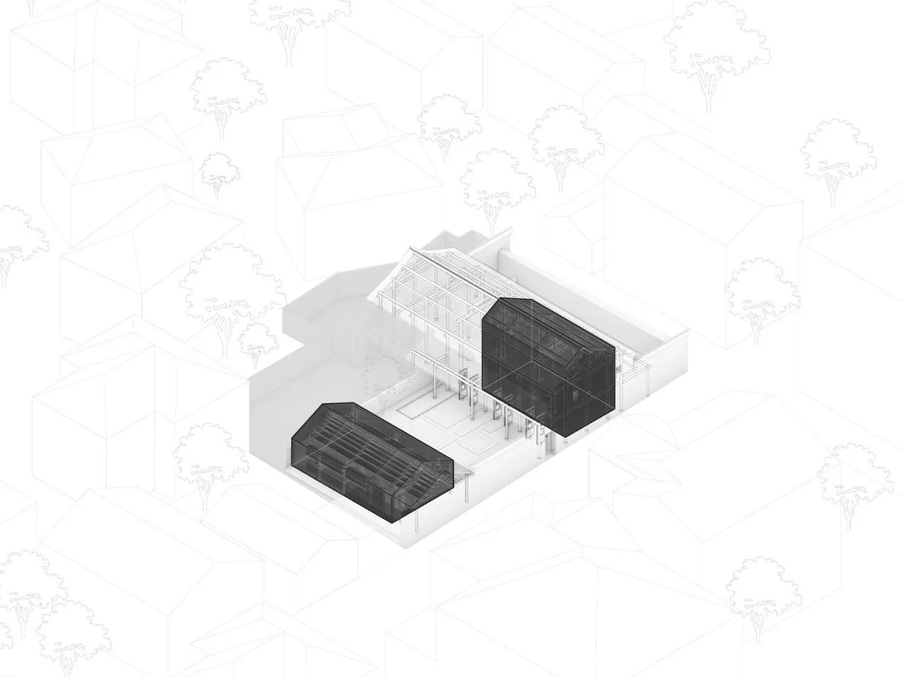BIM architecture | Shanyu Tea House, renovating old and adding new/Olympic style buildings