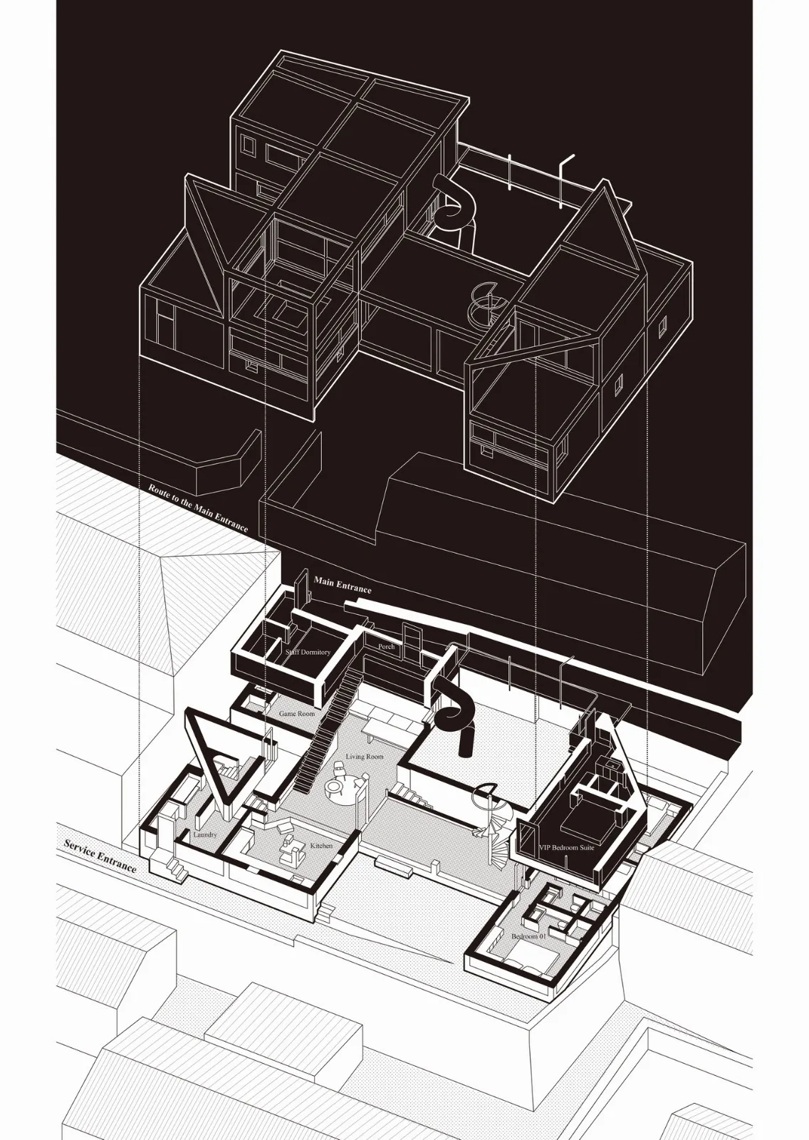 BIM Architecture | Wasteland Park, Bluff and Giant Hot Pot/Inspection Society Office