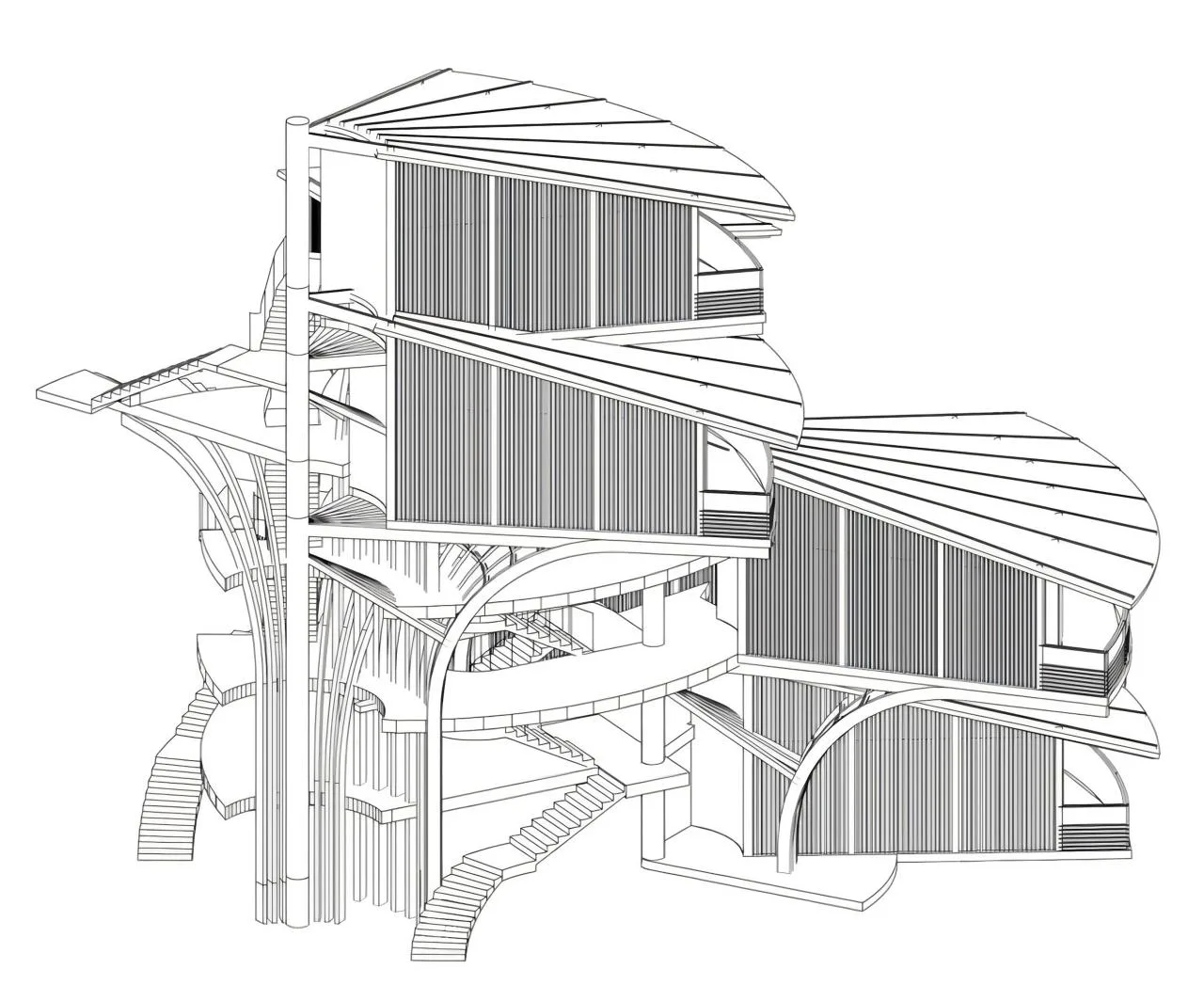 BIM Architecture | Structure of Leaves: Tree House Design for Nanxi Happy Countryside Wild Fun Hotel/Wang Hui Architecture Studio