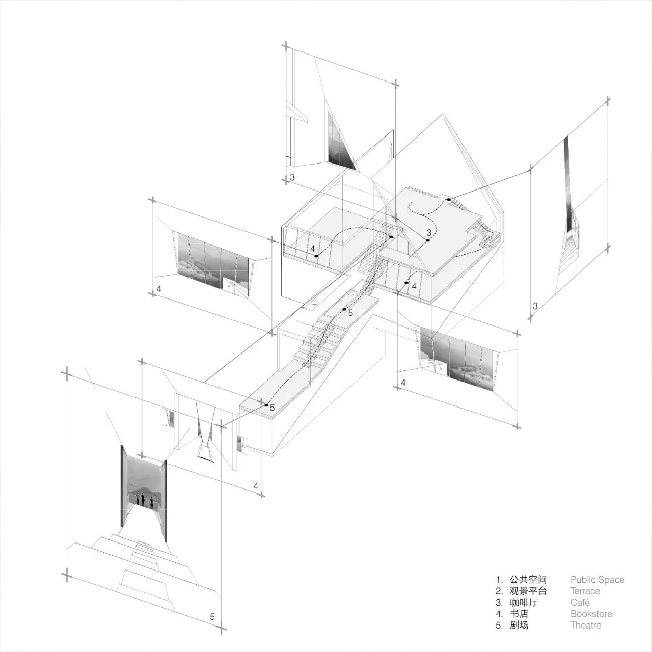 BIM Architecture | Nujiang Grand Canyon Pioneer Bookstore/Trail · Architectural Firm (TAO)