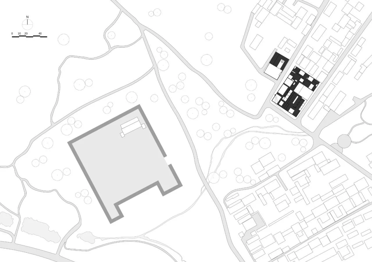 BIM Architecture | ARVO 16:30 Hotel: Castle/Large Building that catches the Light, Shadow, Trees and Trees