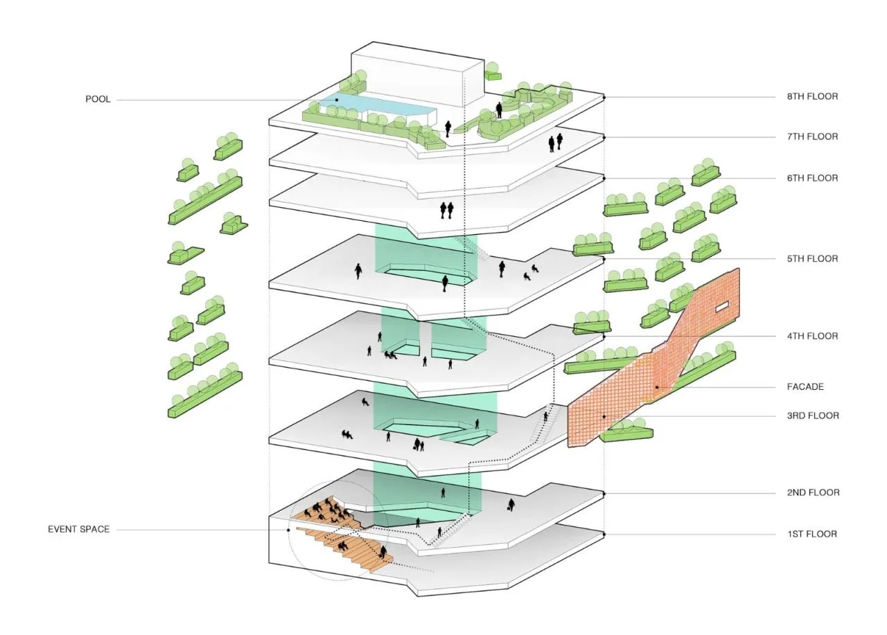 BIM Architecture | AEC 4B Foreign Language Education Center/Ho Khue Architects