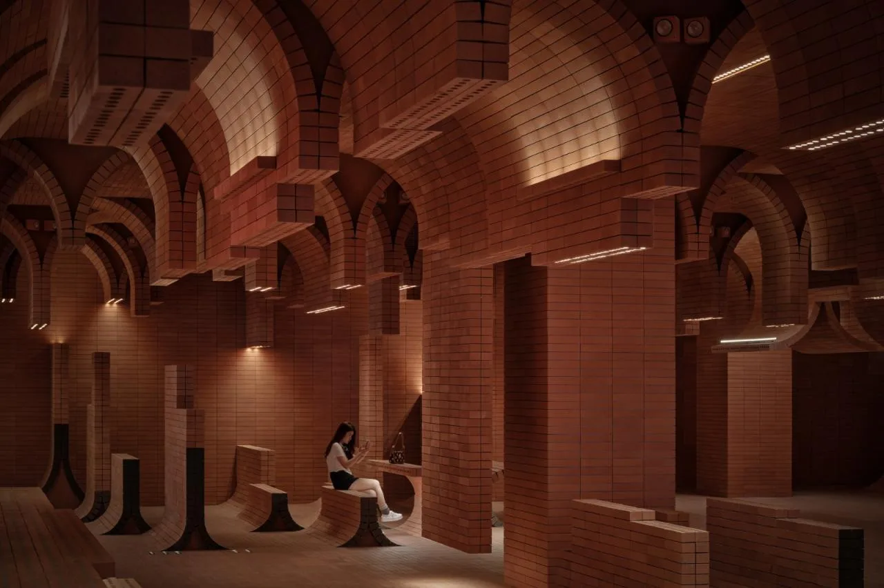 BIM Architecture | Island Cinema Wrapped in "Brick Waves"/Yizheng Planning