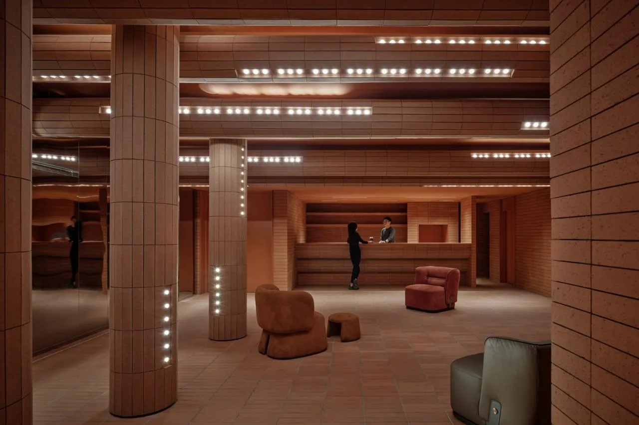 BIM Architecture | Island Cinema Wrapped in "Brick Waves"/Yizheng Planning