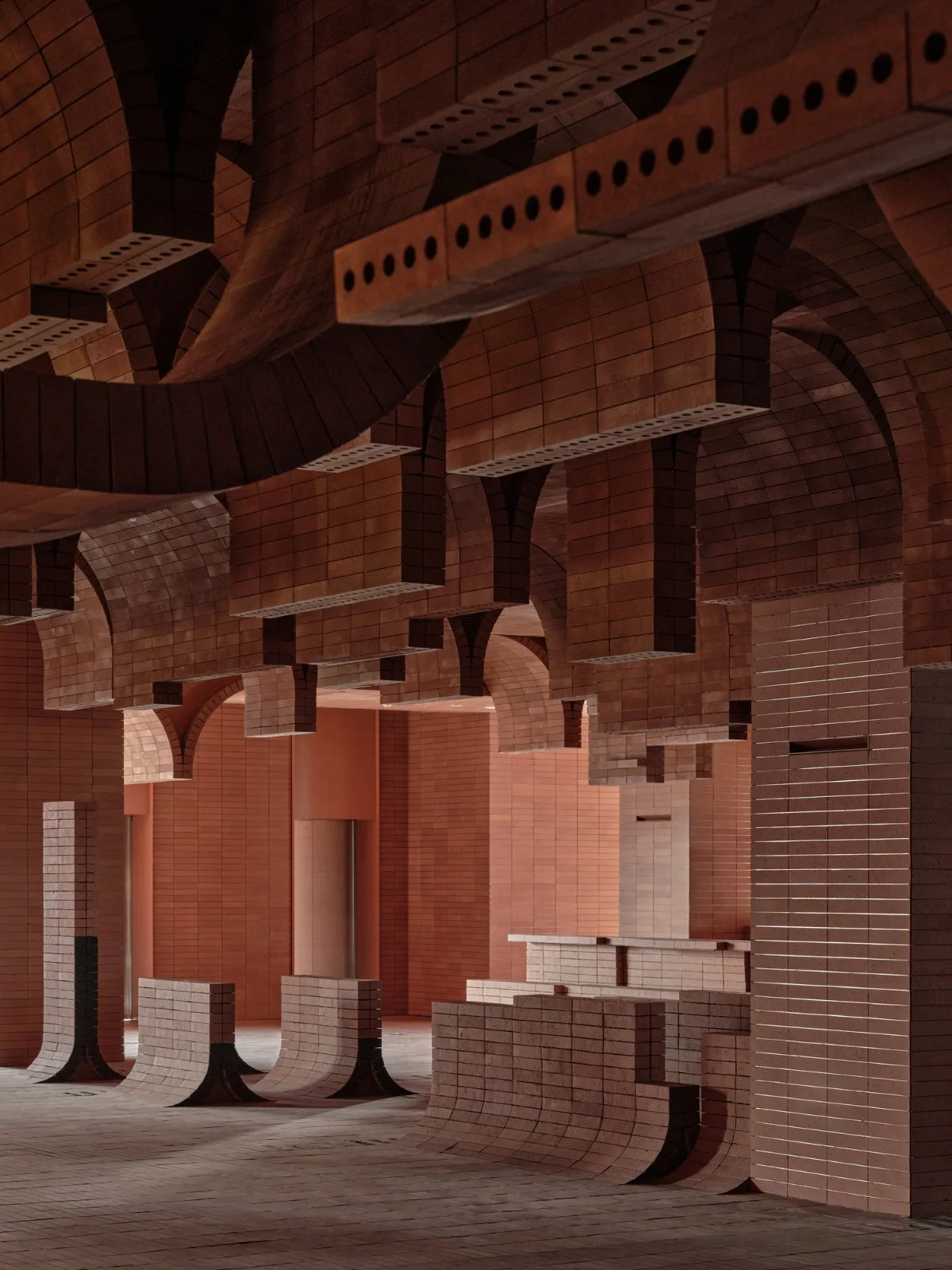 BIM Architecture | Island Cinema Wrapped in "Brick Waves"/Yizheng Planning