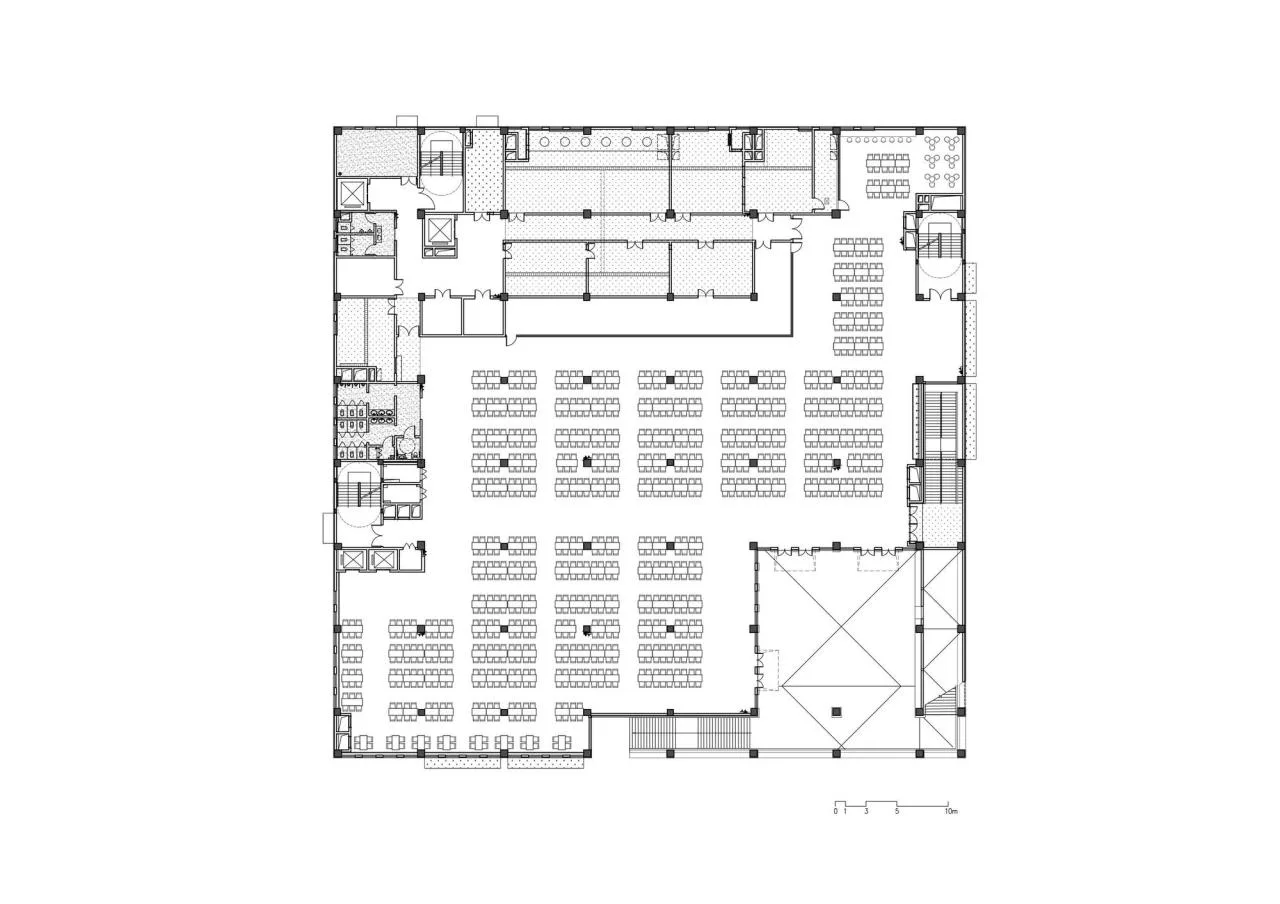 BIM Architecture | Yantai City Science and Technology Vocational College Phase II/Super City Architecture - Second Floor Plan