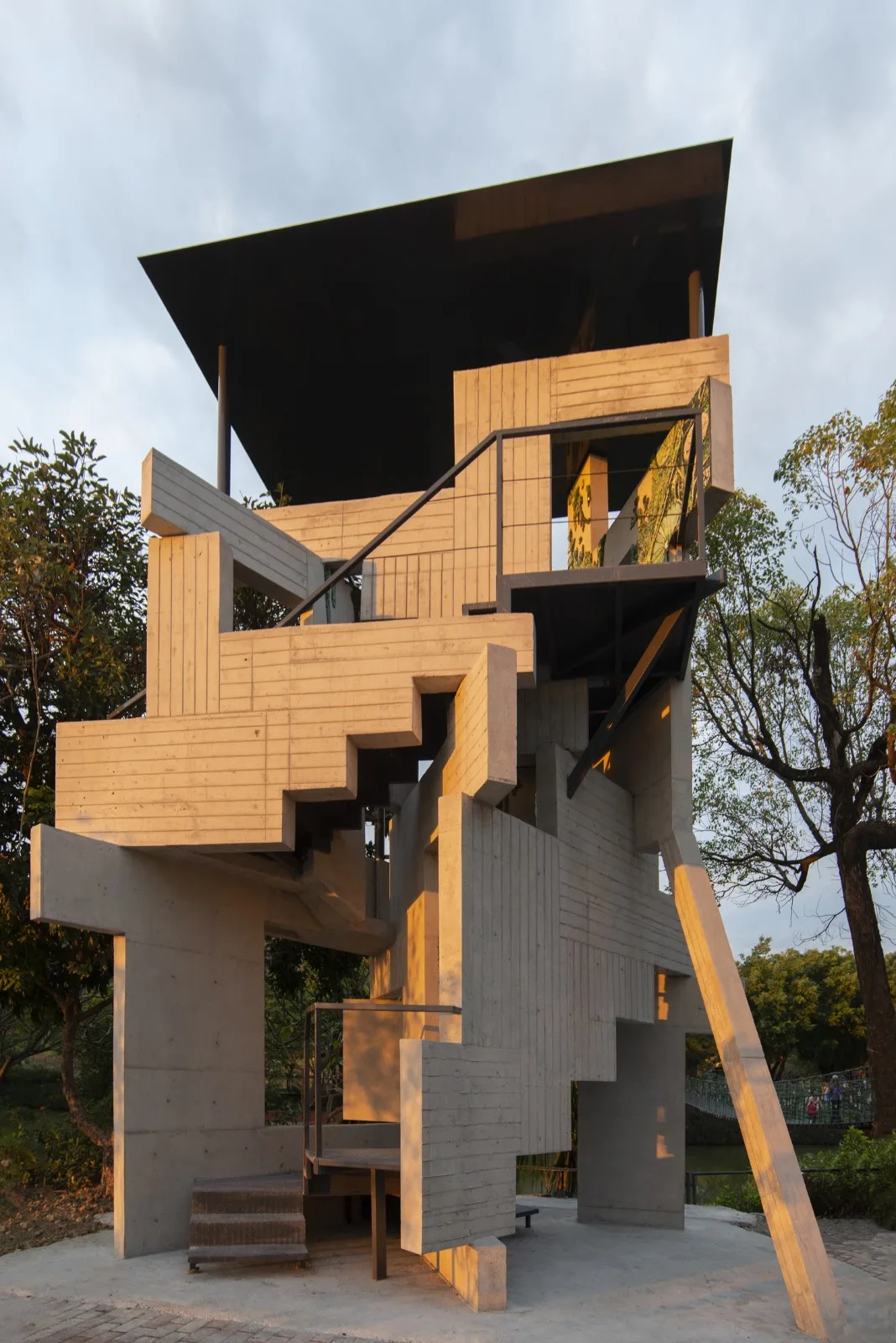 BIM architecture | lush ruins, vertical natural towers/cooperative construction
