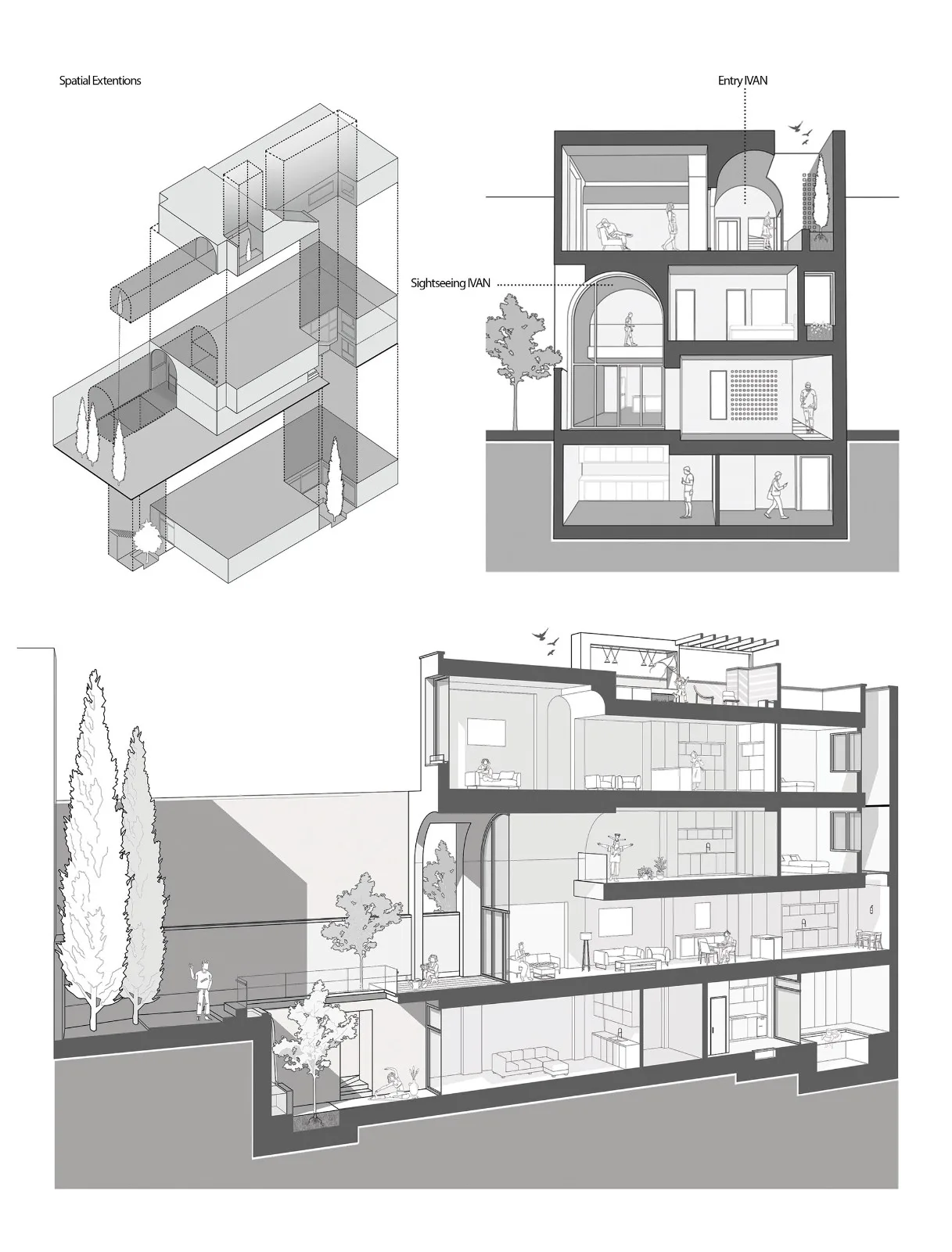 BIM Architecture | 2 IVANs, 2 Houses/HAMAAN Studio