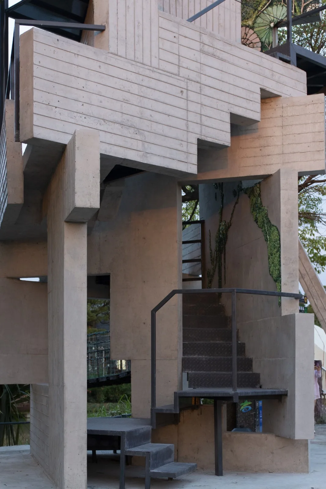 BIM architecture | lush ruins, vertical natural towers/cooperative construction
