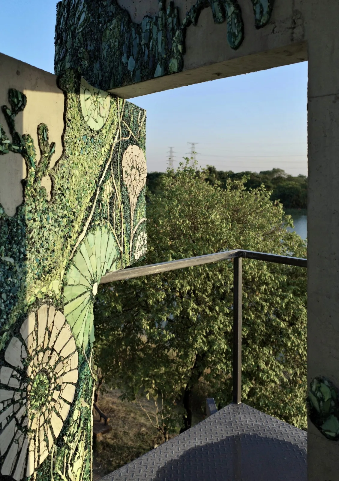 BIM architecture | lush ruins, vertical natural towers/cooperative construction